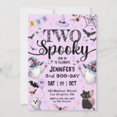 Twee Spooky Ghost Paarse Halloween 2e Verjaardag Kaart (Voorkant)
