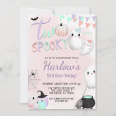 Twee Spooky Ghost Pastel Halloween 2e Verjaardag Kaart (Voorkant)