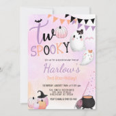 Twee Spooky Ghost Pastel Roze Halloween Verjaardag Kaart (Voorkant)