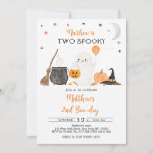 Twee Spooky Ghost Pumpkin Halloween 2e verjaardag Kaart (Voorkant)