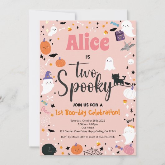 Twee Spooky Girl 2e Birthday Halloween Party (Voorkant)