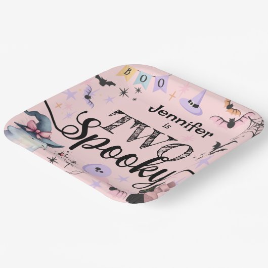 Twee Spooky Girl Schattige Ghost Halloween 2e Verj Papieren Bordje (Gebogen)