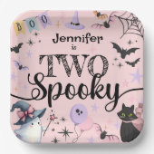 Twee Spooky Girl Schattige Ghost Halloween 2e Verj Papieren Bordje (Voorkant)