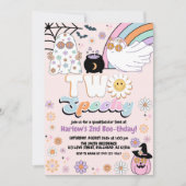 Twee Spooky Groovy Ghost Hippie Halloween Verjaard Kaart (Voorkant)