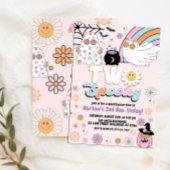 Twee Spooky Groovy Ghost Hippie Halloween Verjaard Kaart