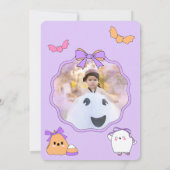 Twee Spooky Halloween 2e verjaardag foto uitnodigi Kaart (Achterkant)