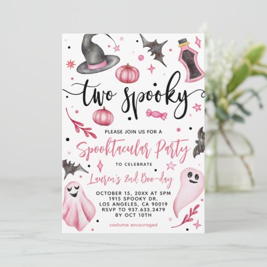 Twee Spooky Halloween 2e Verjaardag Kaart (Staand voorkant)