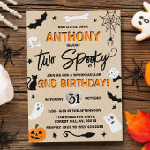 Twee Spooky. Halloween 2e verjaardag Kaart