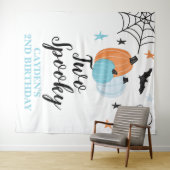 Twee Spooky Halloween 2e Verjaardag Pompoenen Wandkleed (In Situ (horizontaal))