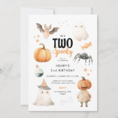 Twee Spooky Halloween 2e verjaardag Uitnodiging (Voorkant)
