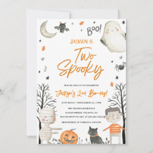 Twee Spooky Halloween 2e verjaardag Uitnodiging