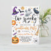 Twee Spooky Halloween 2e verjaardag Uitnodiging (Staand voorkant)