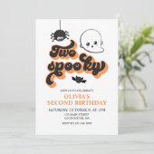 Twee Spooky Halloween 2e verjaardag Uitnodiging (Staand voorkant)