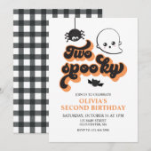 Twee Spooky Halloween 2e verjaardag Uitnodiging (Voorkant / Achterkant)