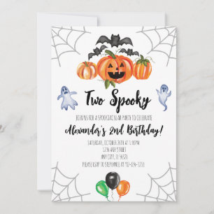 Twee Spooky Halloween 2e verjaardag Uitnodiging
