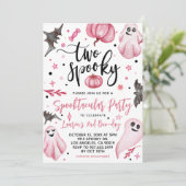 Twee Spooky Halloween 2e verjaardag Uitnodiging (Staand voorkant)