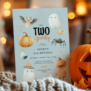Twee Spooky Halloween 2e verjaardag Uitnodiging
