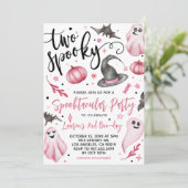 Twee Spooky Halloween 2e verjaardag Uitnodiging (Staand voorkant)