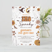 Twee spooky Halloween 2e verjaardagsfeestje Kaart (Staand voorkant)