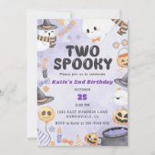 Twee spooky Halloween 2e verjaardagsfeestje Kaart (Voorkant)