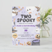 Twee spooky Halloween 2e verjaardagsfeestje Kaart (Staand voorkant)