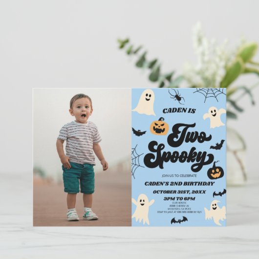 Twee Spooky Halloween Afbeelding 2e verjaardagsfee Kaart (Staand voorkant)