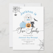 Twee Spooky Halloween blauw 2e jongen verjaardag Kaart (Voorkant)