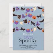 Twee Spooky Halloween Blauw 2e Verjaardag Kaart (Voorkant)