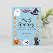 Twee Spooky Halloween Boys 2e Verjaardag Kaart (Staand voorkant)