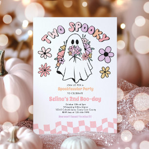 Twee Spooky Halloween Floral Ghost 2e Verjaardag Kaart