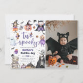 Twee Spooky Halloween Ghost 2e Verjaardag Foto Kaart (Voorkant)