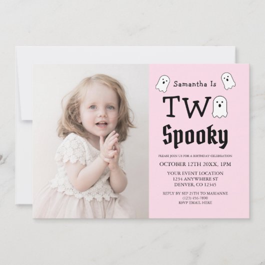 Twee Spooky Halloween Ghost 2e verjaardag Kaart (Voorkant)