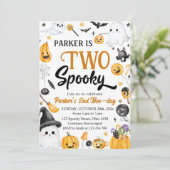 Twee Spooky Halloween Ghost 2e Verjaardagsfeest Kaart (Staand voorkant)