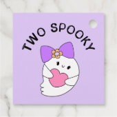 Twee Spooky Halloween Ghost Verjaardag Bedankjes Labels (Achterkant)