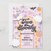 Twee Spooky Halloween Groovy Ghost 2e verjaardag Kaart (Voorkant)
