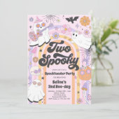 Twee Spooky Halloween Groovy Ghost 2e verjaardag Kaart (Staand voorkant)