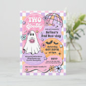 Twee Spooky Halloween Groovy Ghost 2e verjaardag Kaart (Staand voorkant)