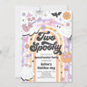 Twee Spooky Halloween Groovy Ghost 2e verjaardag Kaart (Voorkant)