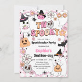 Twee Spooky Halloween Groovy Ghost 2e verjaardag Kaart (Voorkant)