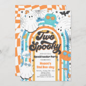 Twee Spooky Halloween Groovy Ghost 2e verjaardag Kaart (Voorkant / Achterkant)