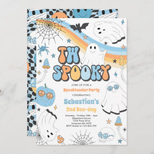 Twee Spooky Halloween Groovy Ghost 2e verjaardag Kaart