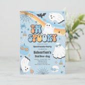 Twee Spooky Halloween Groovy Ghost 2e verjaardag Kaart (Staand voorkant)