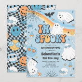 Twee Spooky Halloween Groovy Ghost 2e verjaardag Kaart (Voorkant / Achterkant)