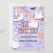 Twee Spooky Halloween Groovy Ghost 2e verjaardag Kaart (Voorkant)