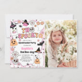 Twee Spooky Halloween Groovy Ghost 2e verjaardag Kaart (Voorkant)