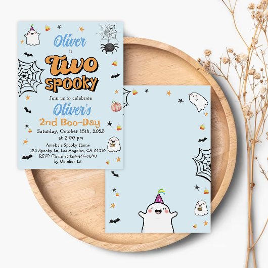Twee spooky Halloween jongen 2e verjaardag Kaart