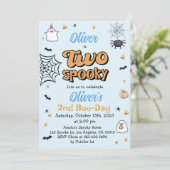 Twee spooky Halloween jongen 2e verjaardag Kaart (Staand voorkant)