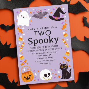 Twee Spooky Halloween Kinder 2e Verjaardag Kaart