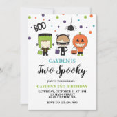 Twee Spooky Halloween-kinderen van afgelopen dag Kaart (Voorkant)