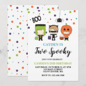 Twee Spooky Halloween-kinderen van afgelopen dag Kaart (Voorkant / Achterkant)